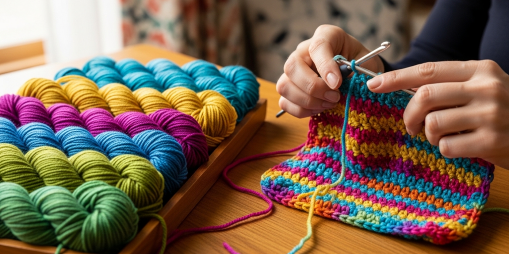 How to Crochet Multicolor Projects Without Tangled Yarn